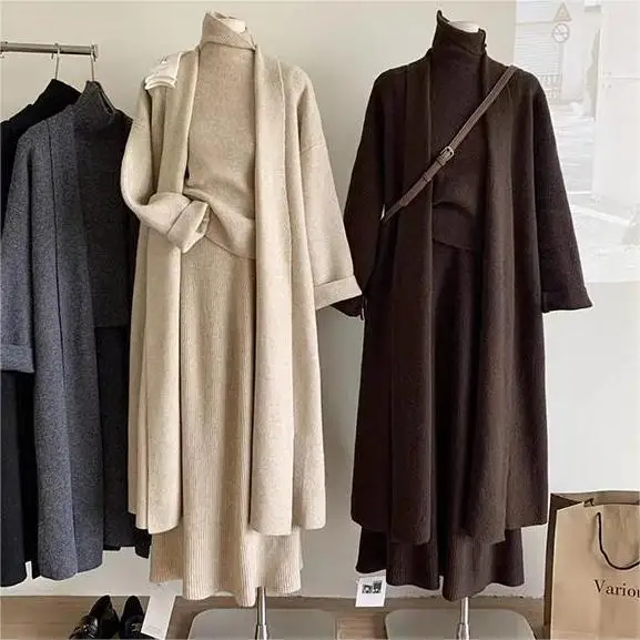 Winter Clothing Kit - Three Piece Sets Women Long Sweater