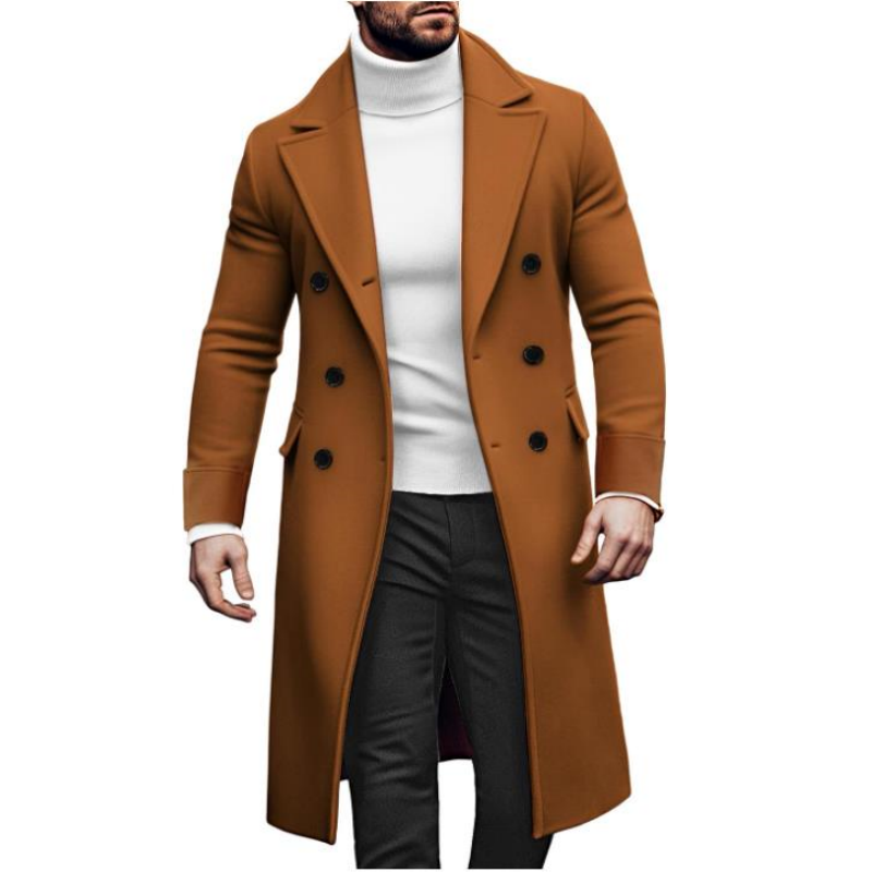 Men Long Double-breasted Coat  - Winter Clothing Types ulasan dan harga