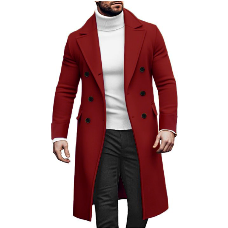 Men Long Double-breasted Coat  - Winter Clothing Types ulasan dan harga