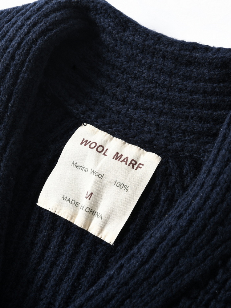 Eu Vintage 100% Wool Chunky Kn - Wool Blend Coat ulasan dan harga