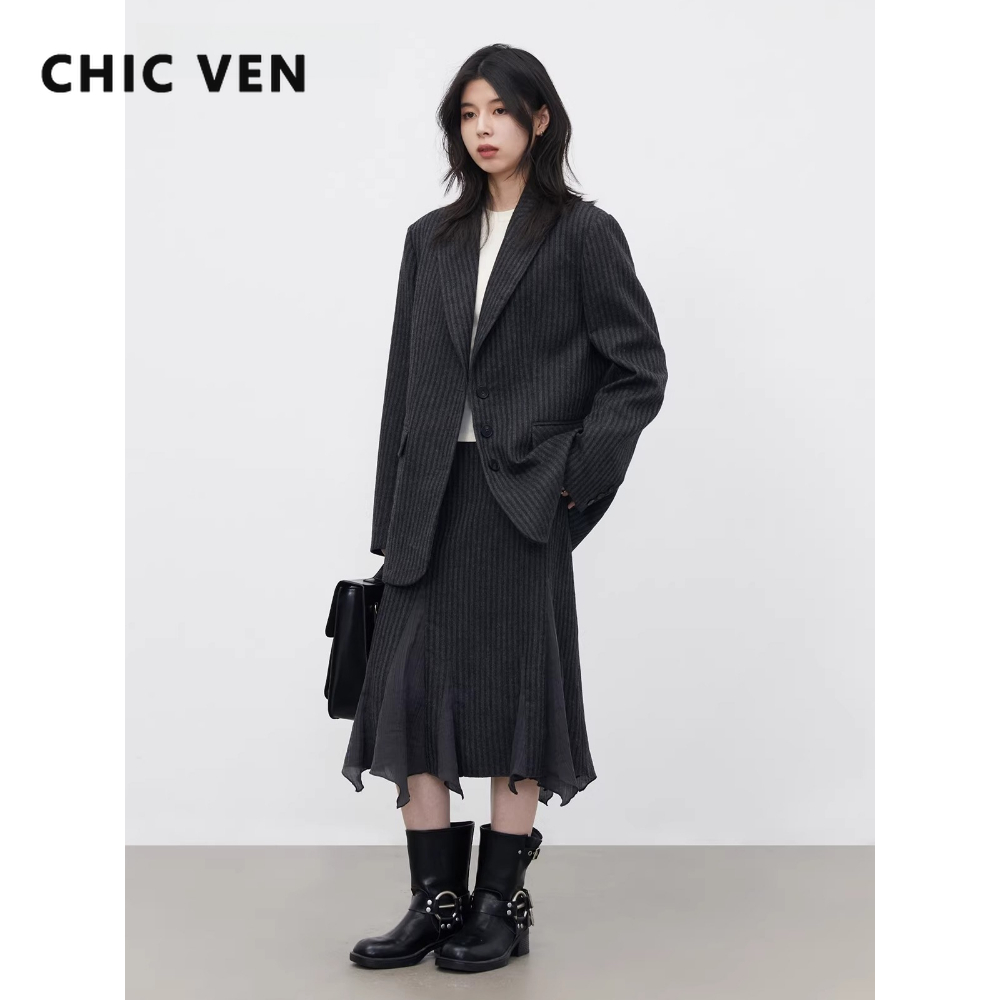 CHIC VEN Fashion Women Woolen  - Wool Blend Coat ulasan dan harga