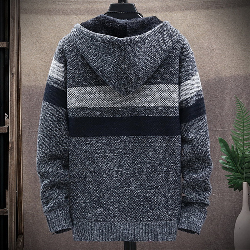 Men's Striped Sweater Coat Thi - Wool Blend Coat ulasan dan harga