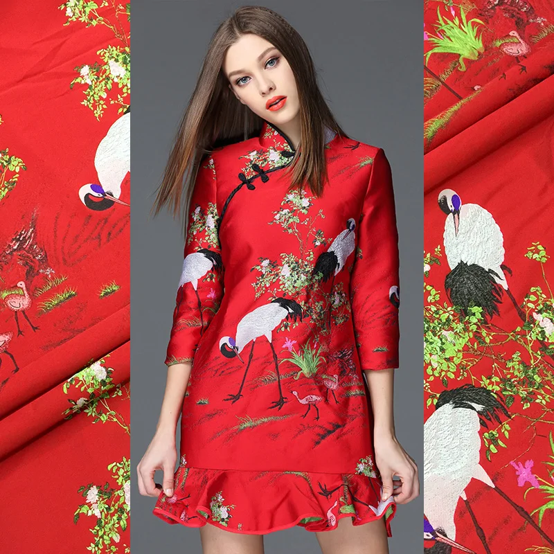 Brocade Jacquard Fabric Autumn - Winter Clothing Wholesale ulasan dan harga