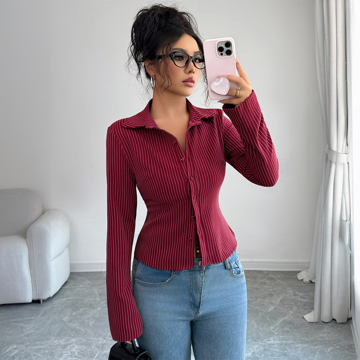 Casual High-grade Striped Long - Winter Clothing Types ulasan dan harga