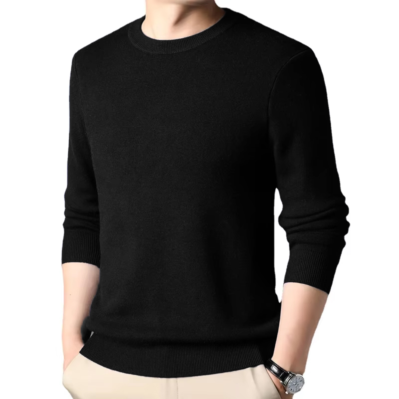 Men's Solid Color Knitted Pull - Wool Blend Coat ulasan dan harga
