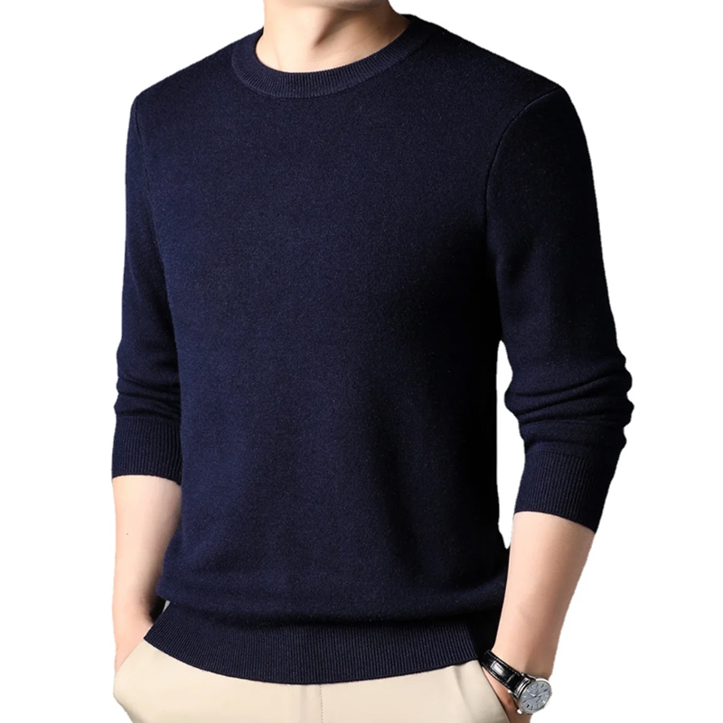 Men's Solid Color Knitted Pull - Wool Blend Coat ulasan dan harga