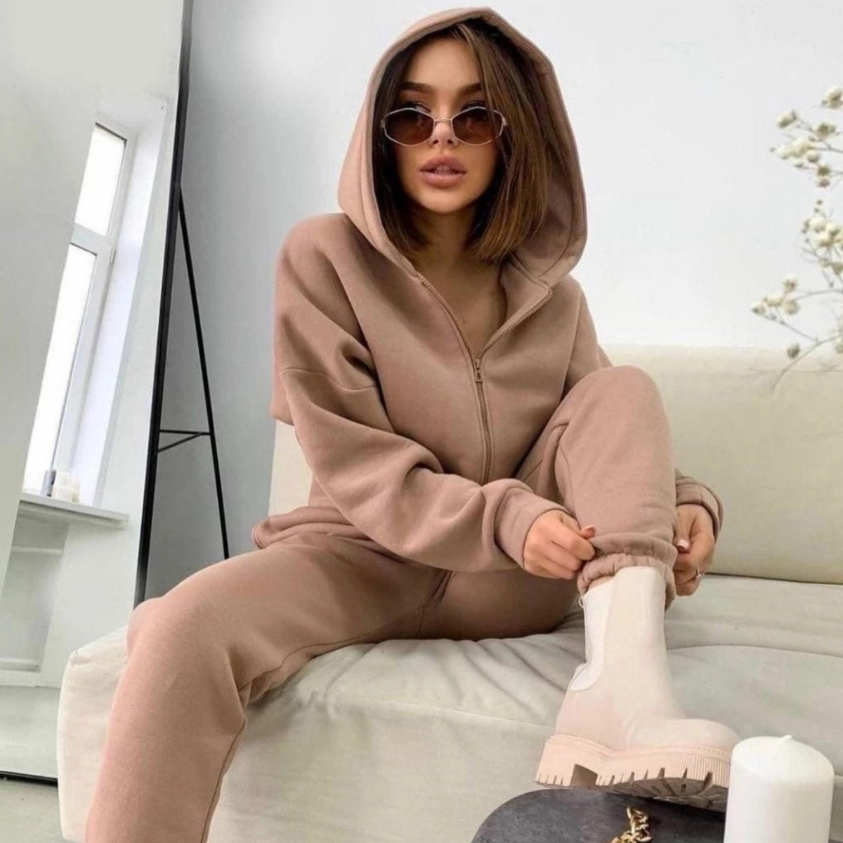 Zipper Hooded Coat Pants Sets  - Winter Clothing Kit ulasan dan harga
