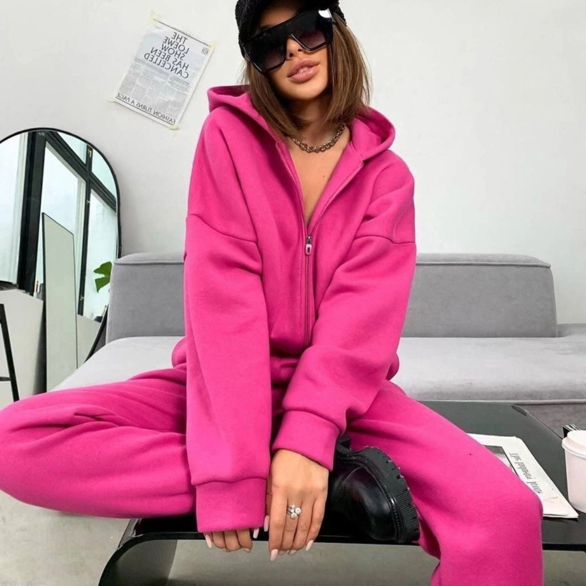 Zipper Hooded Coat Pants Sets  - Winter Clothing Kit ulasan dan harga